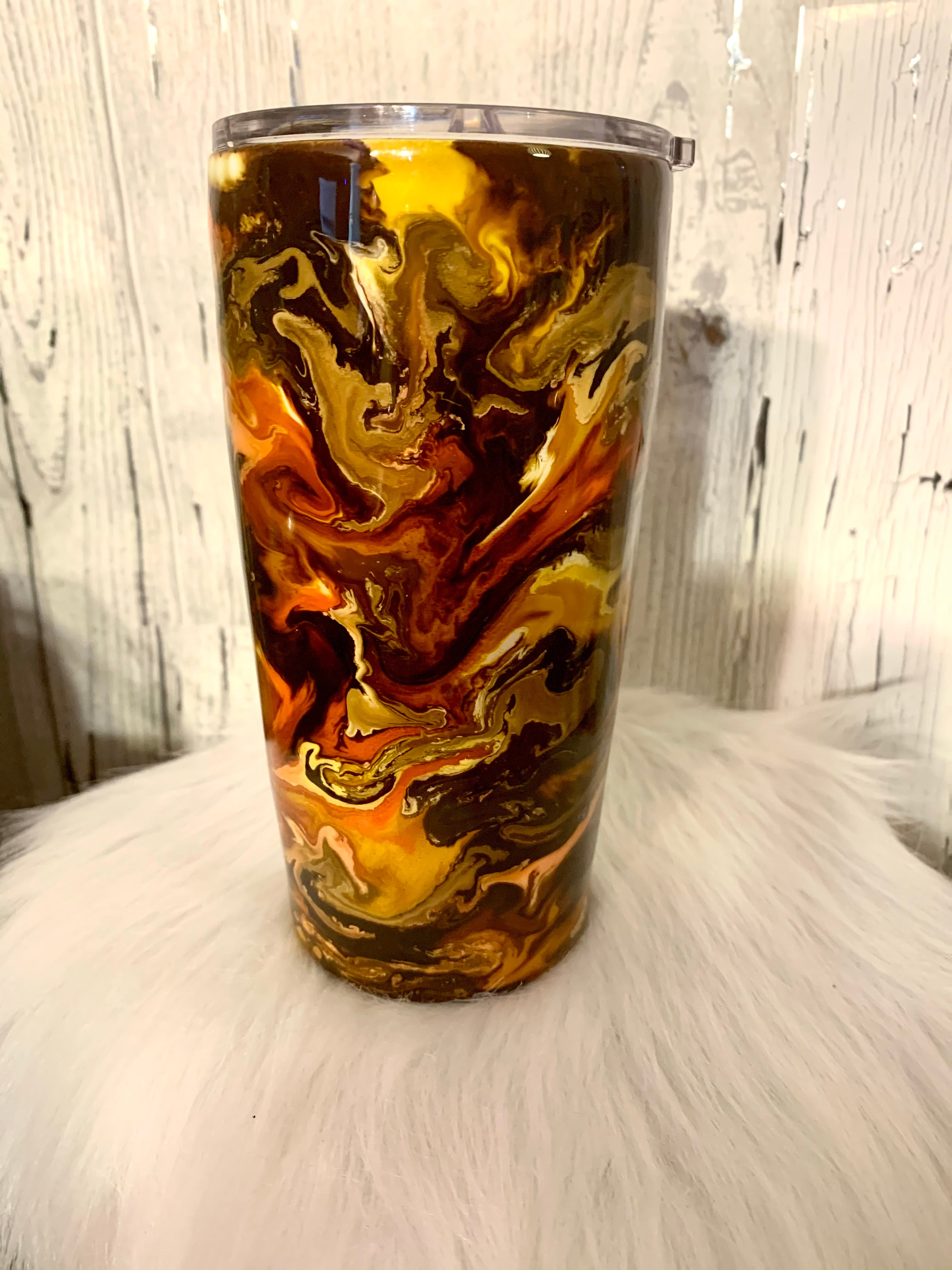 Fall ~ Coffee Swirl 20 ounce Stainless Steel Tumbler